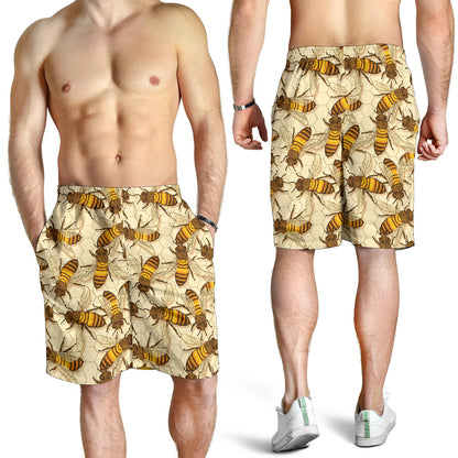 Bee Pattern Print Design BEE05 Mens Shorts