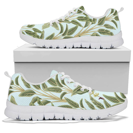 Banana Leaf Pattern Print Design BL03 Sneakers White Bottom Shoes