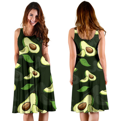 Avocado Pattern Print Design AC07 Midi Dress