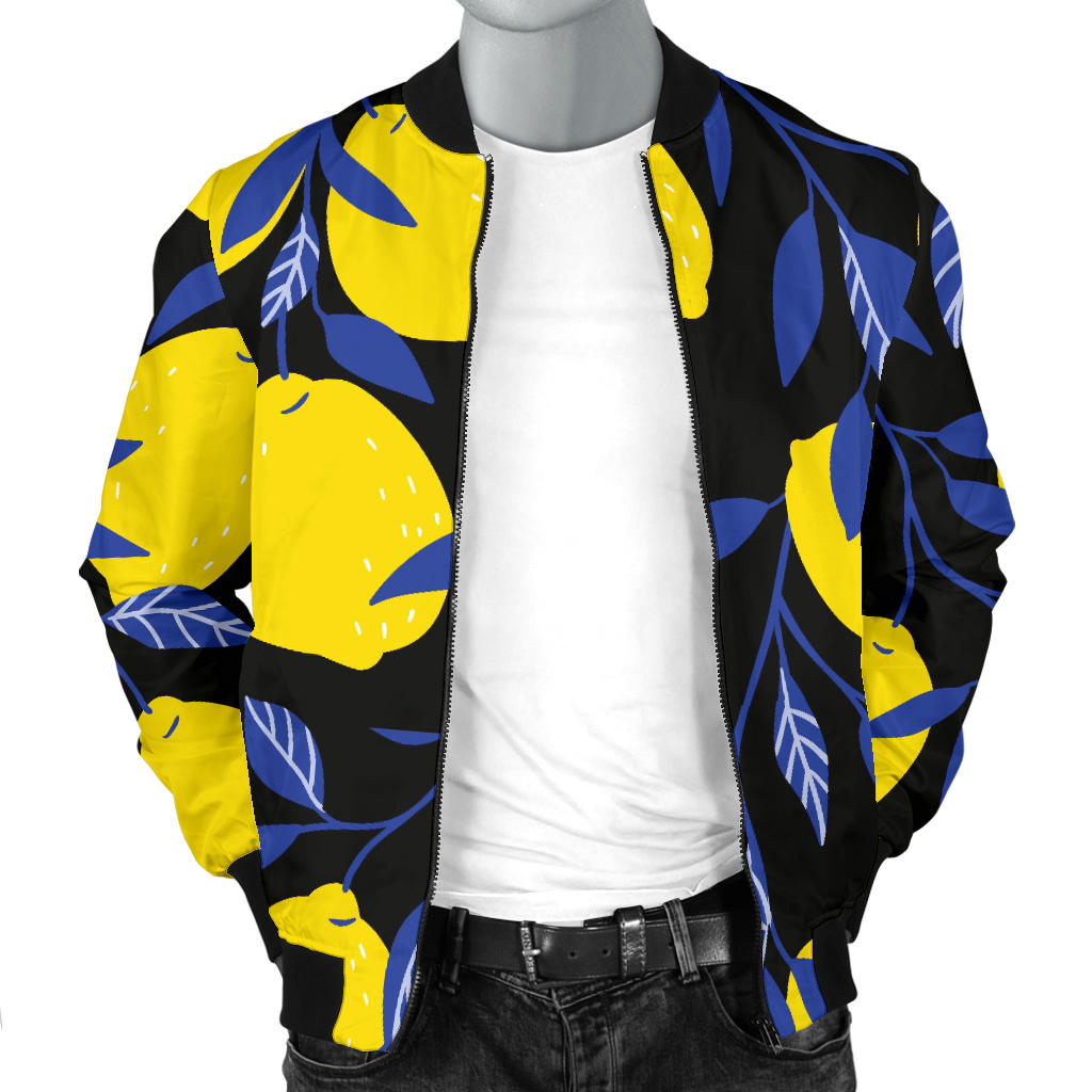Lemon Pattern Print Design LM01 Men Bomber Jacket