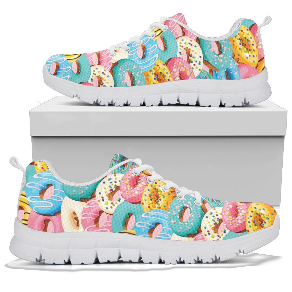 Donut Pattern Print Design DN01 Sneakers White Bottom Shoes