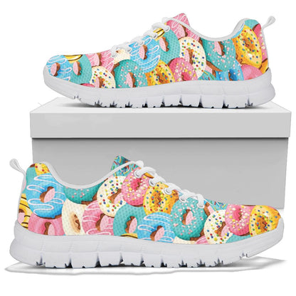 Donut Pattern Print Design DN01 Sneakers White Bottom Shoes