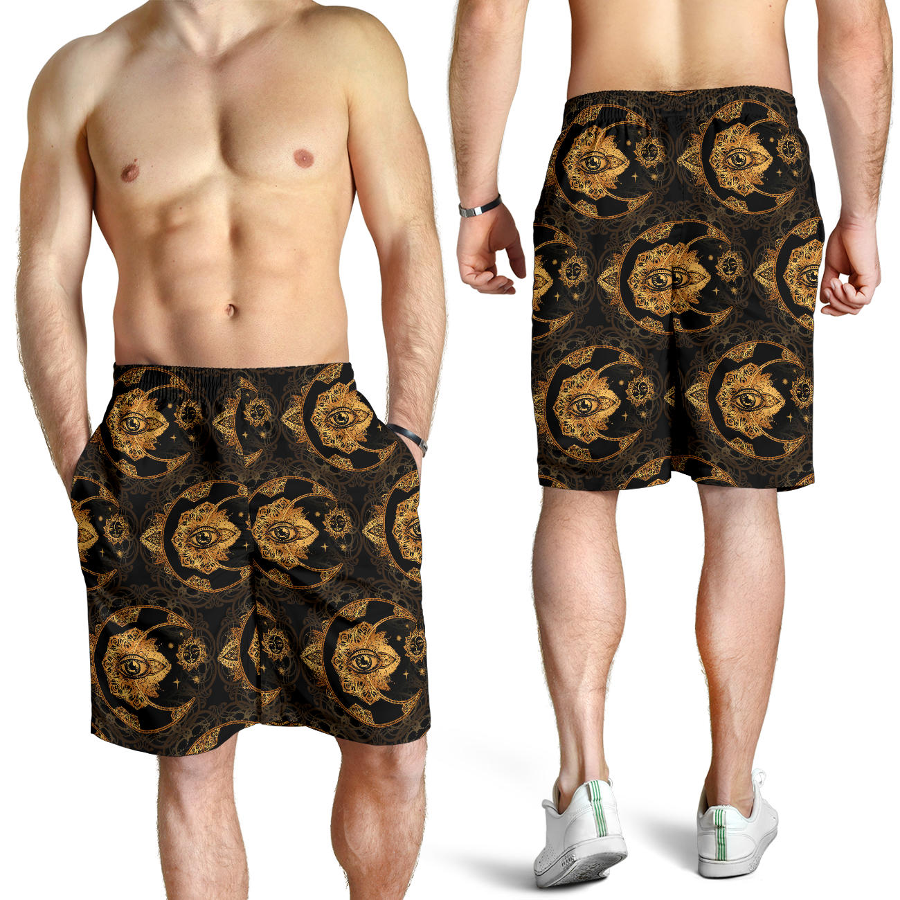Sun Moon mandala Third eye Mens Shorts