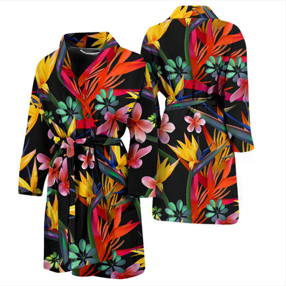Tropical Flower Pattern Print Design TF015 Men Bathrobe
