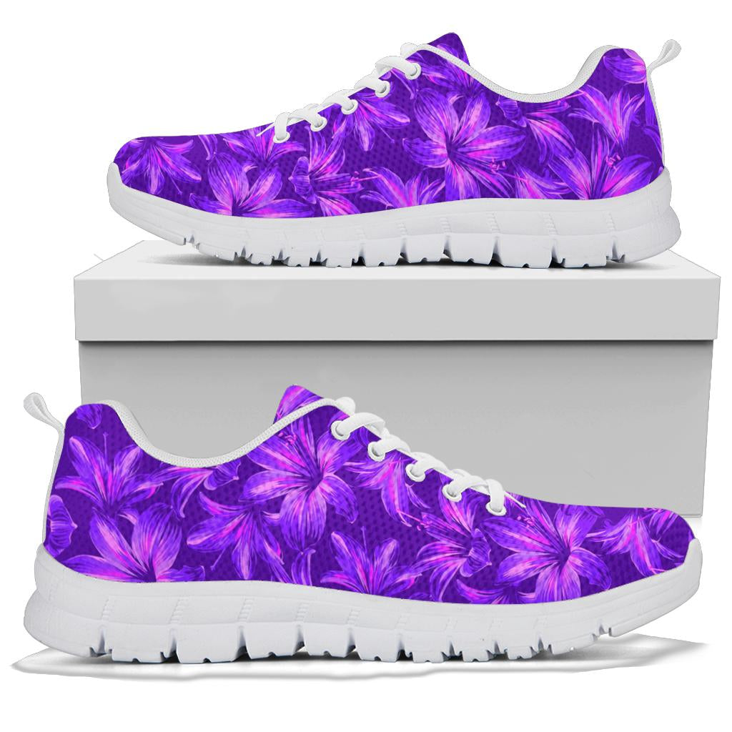 Amaryllis Pattern Print Design AL03 Sneakers White Bottom Shoes