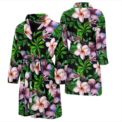 Plumeria Pattern Print Design PM01 Men Bathrobe