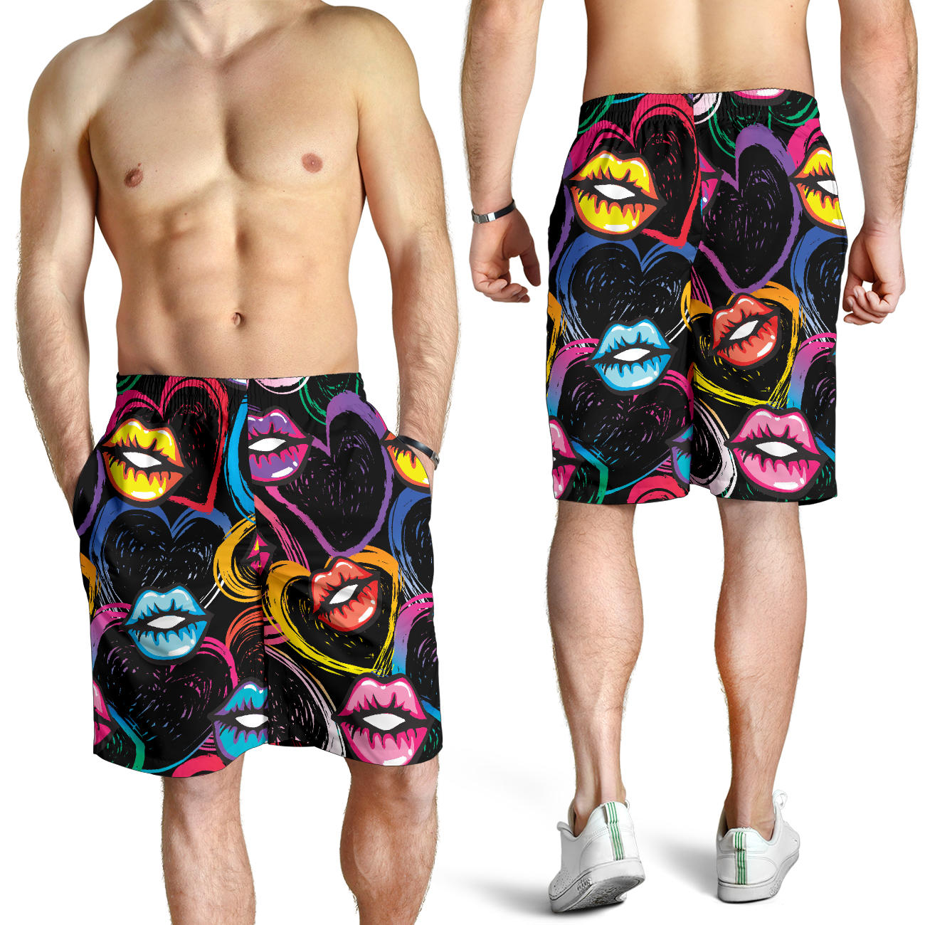 Pop Art Lip Pattern Print Design A03 Mens Shorts