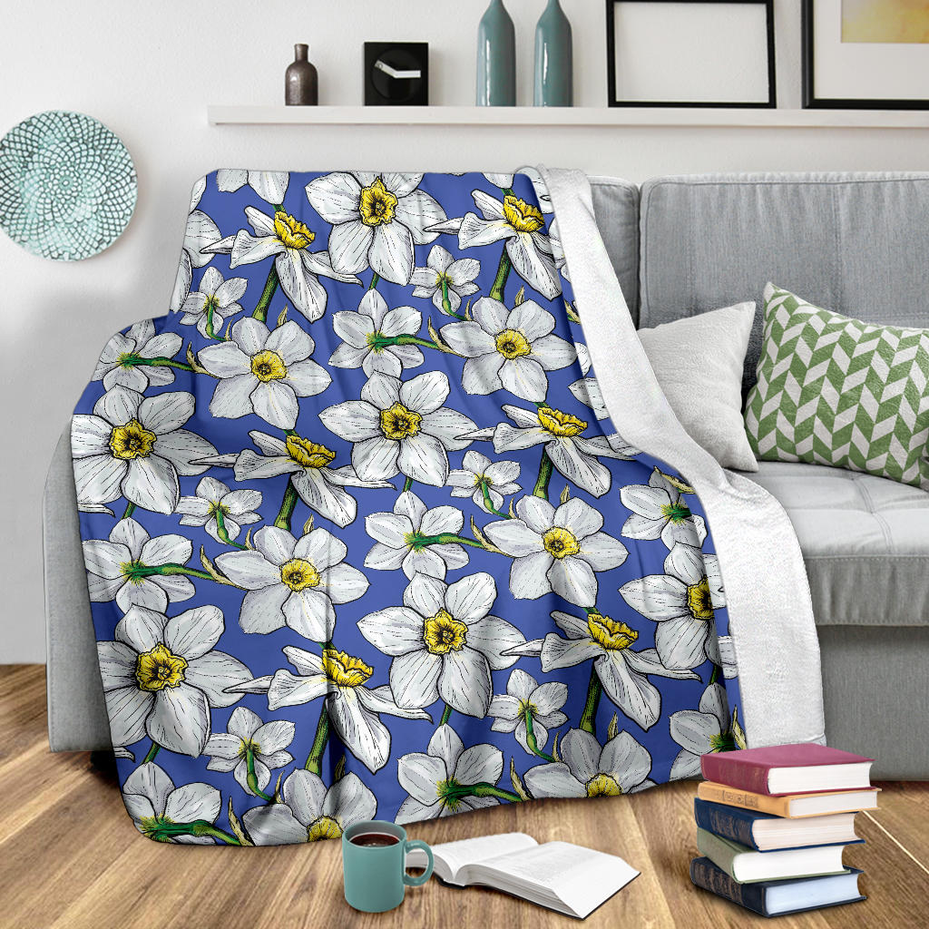 Daffodils Pattern Print Design DF08 Fleece Blanket