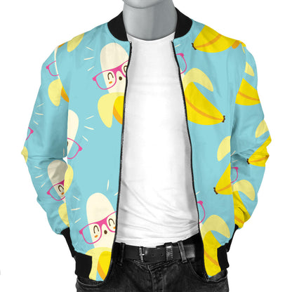 Banana Pattern Print Design BA07 Men Bomber Jacket