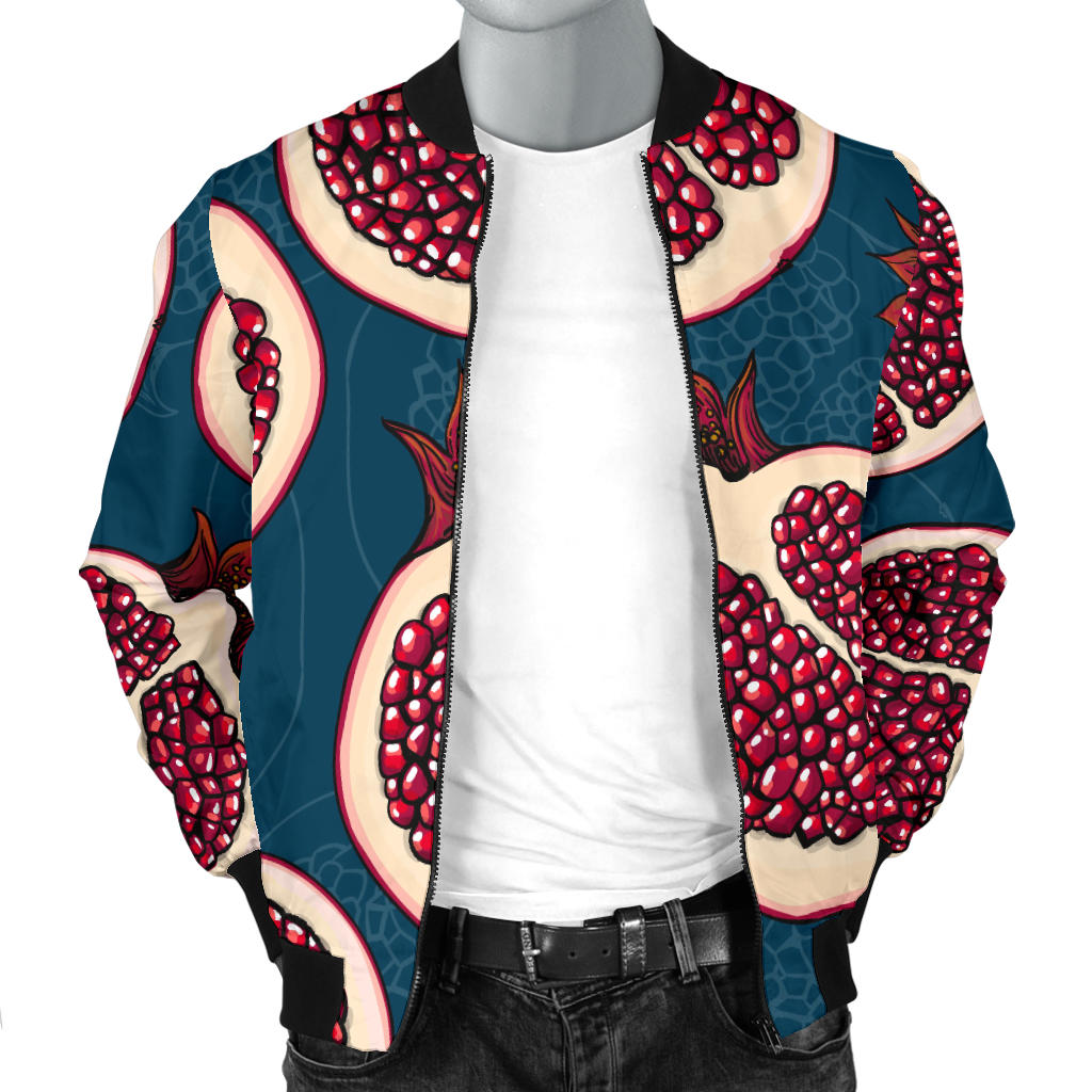 Pomegranate Pattern Print Design PG02 Men Bomber Jacket