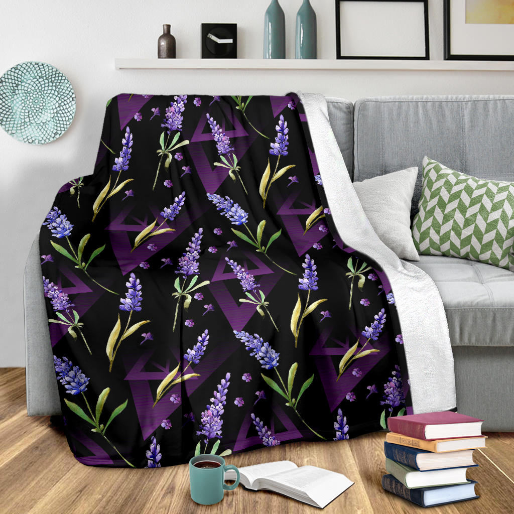 Lavender Pattern Print Design LV07 Fleece Blanket