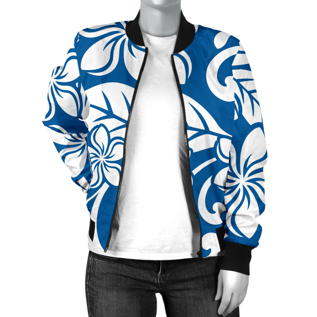 Plumeria Pattern Print Design PM013 Women Bomber Jacket