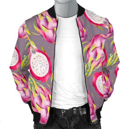Dragonfruit Pattern Print Design DF03 Men Bomber Jacket