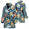 Hibiscus Pattern Print Design HB033 Women Bathrobe