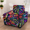 Neon Color Tropical Palm Leaves Armchair Slipcover