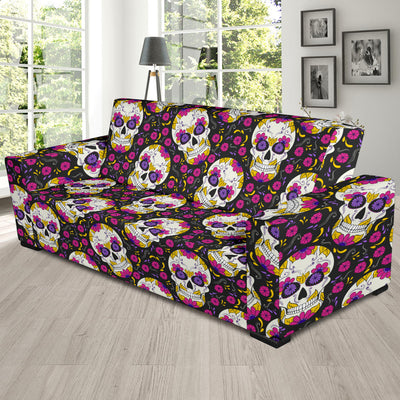 sugar skull Floral Pattern Sofa Slipcover