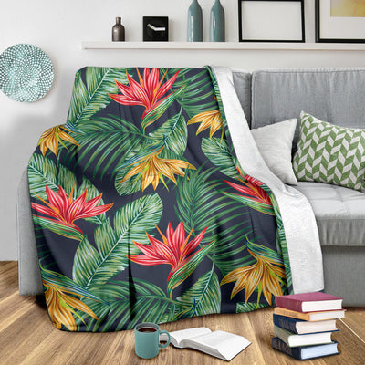 Bird Of Paradise Pattern Print Design BOP09 Fleece Blanket