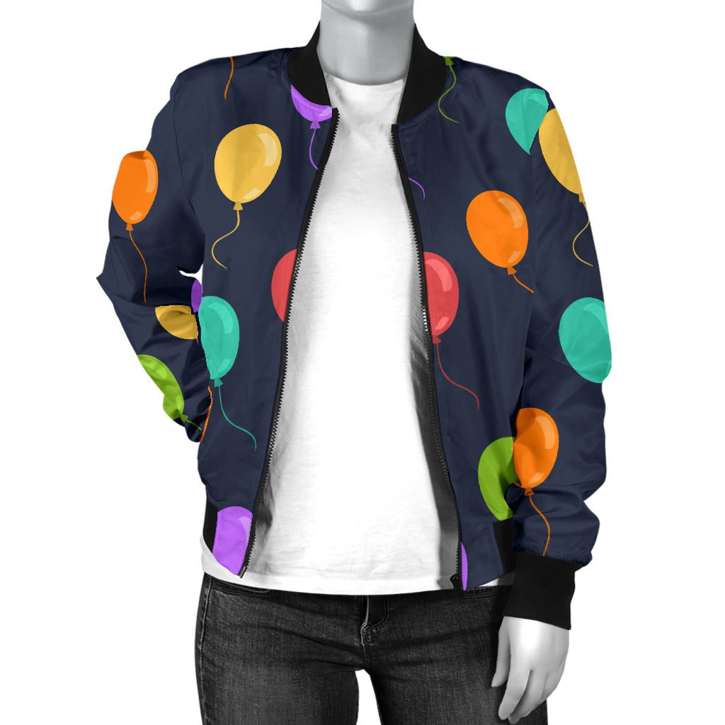 Ballon Colorful Pattern Print Design 03 Women's Bomber Jacket