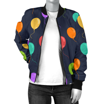 Ballon Colorful Pattern Print Design 03 Women's Bomber Jacket