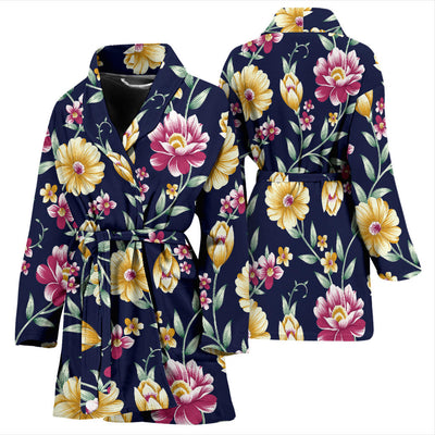 Gerberas Pattern Print Design GB03 Women Bathrobe