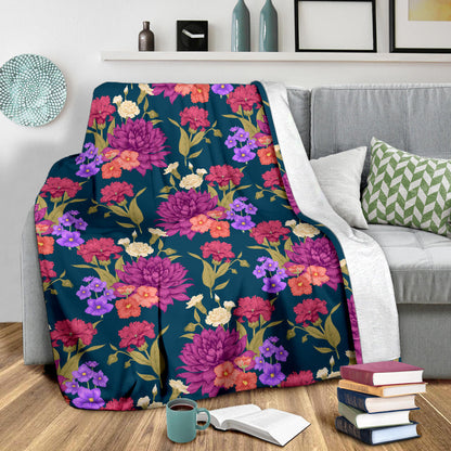 Dahlia Pattern Print Design DH01 Fleece Blanket