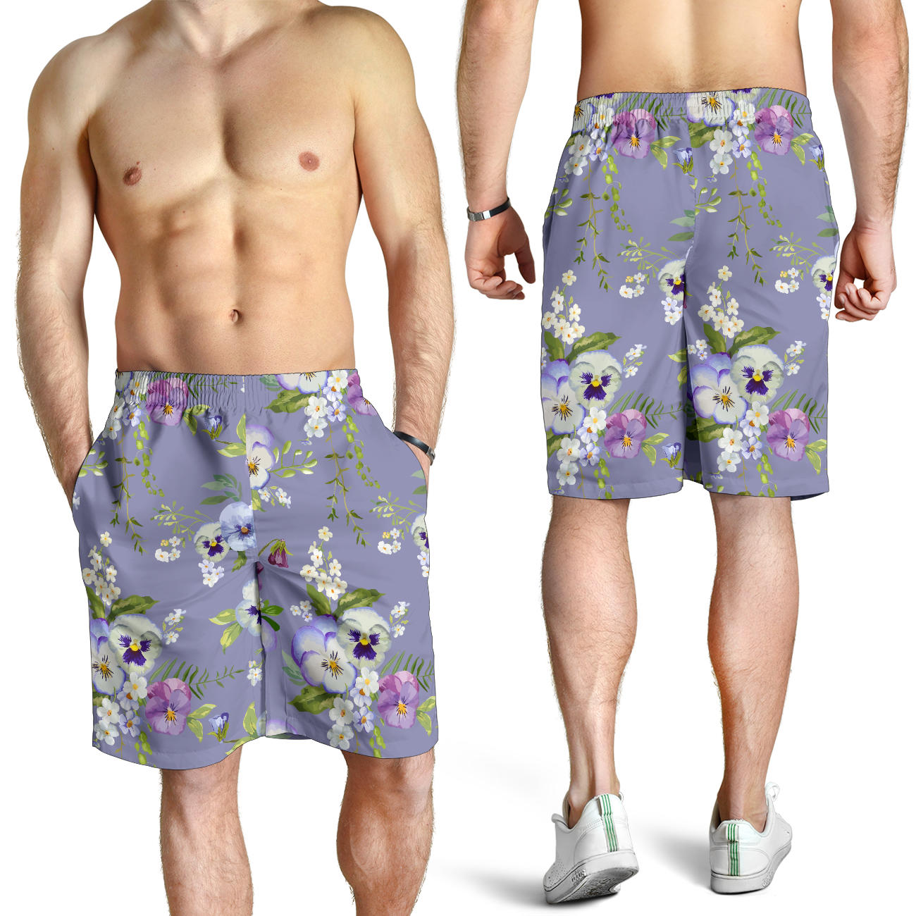 Pansy Pattern Print Design PS05 Mens Shorts