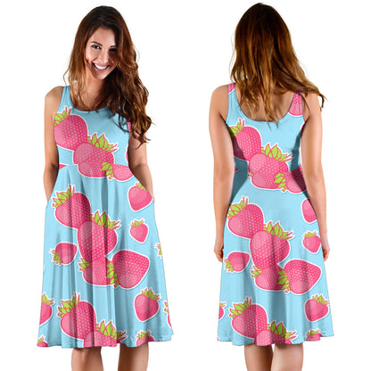 Strawberry Pattern Print Design SB04 Midi Dress