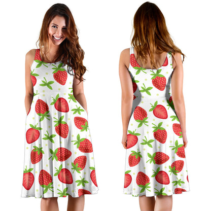 Strawberry Pattern Print Design SB07 Midi Dress