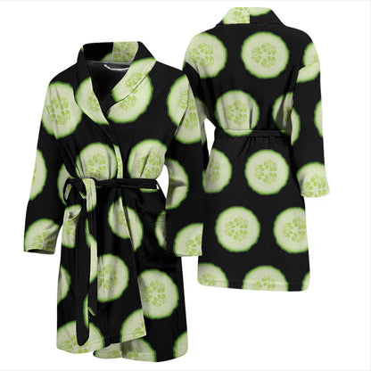 Cucumber Pattern Print Design CC02 Men Bathrobe