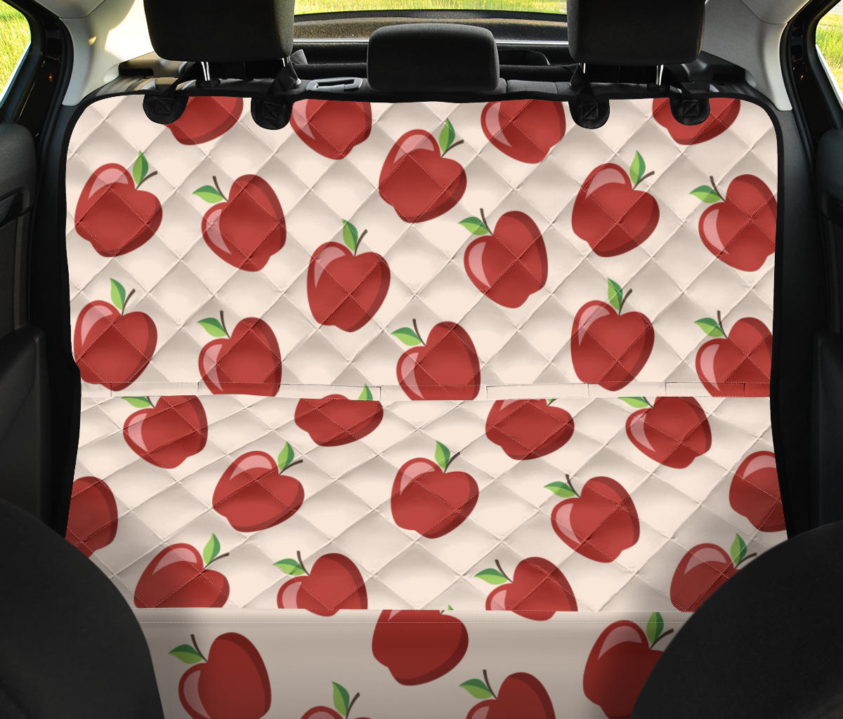 Apple Pattern Print Design AP01 Rear Dog  Seat Cover