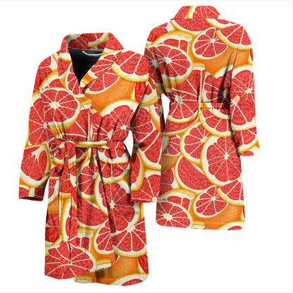Grapefruit Pattern Print Design GF02 Men Bathrobe