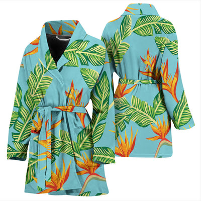 Bird Of Paradise Pattern Print Design BOP04 Women Bathrobe