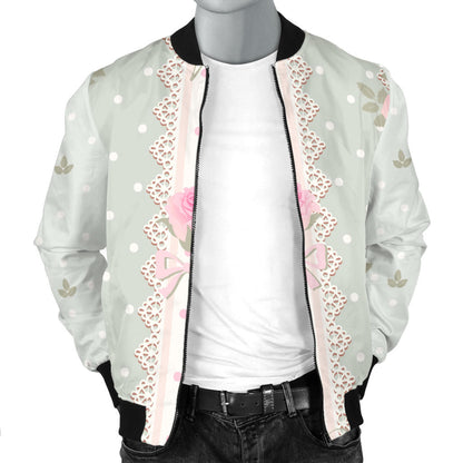 Rose Pattern Print Design RO016 Men Bomber Jacket