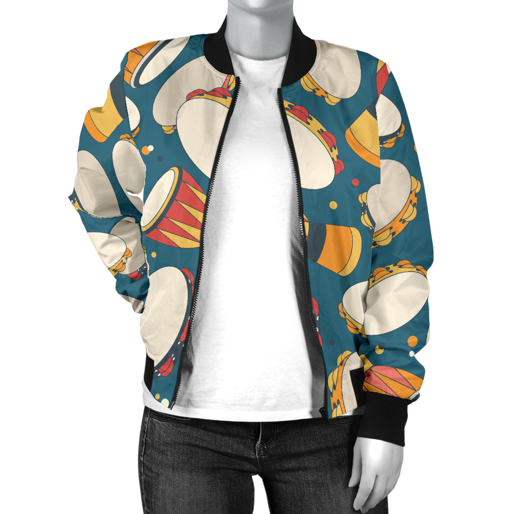 Tambourine Pattern Print Design 01 Women's Bomber Jacket