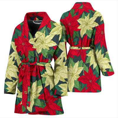 Poinsettia Pattern Print Design POT06 Women Bathrobe