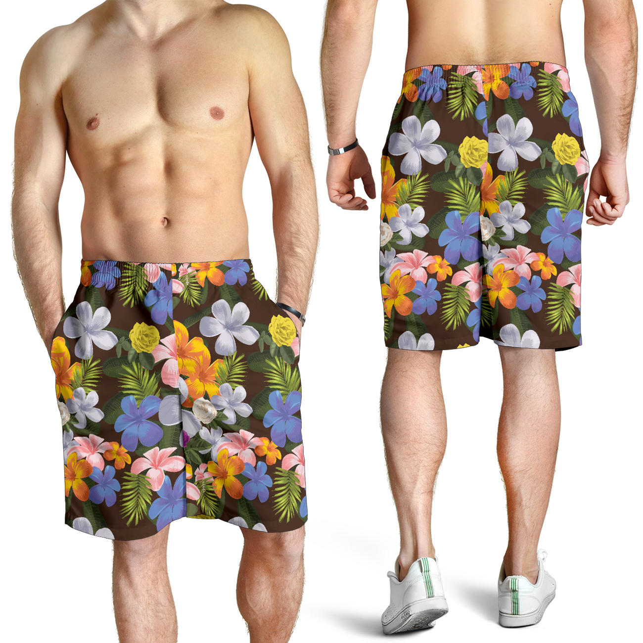 Plumeria Pattern Print Design PM03 Mens Shorts