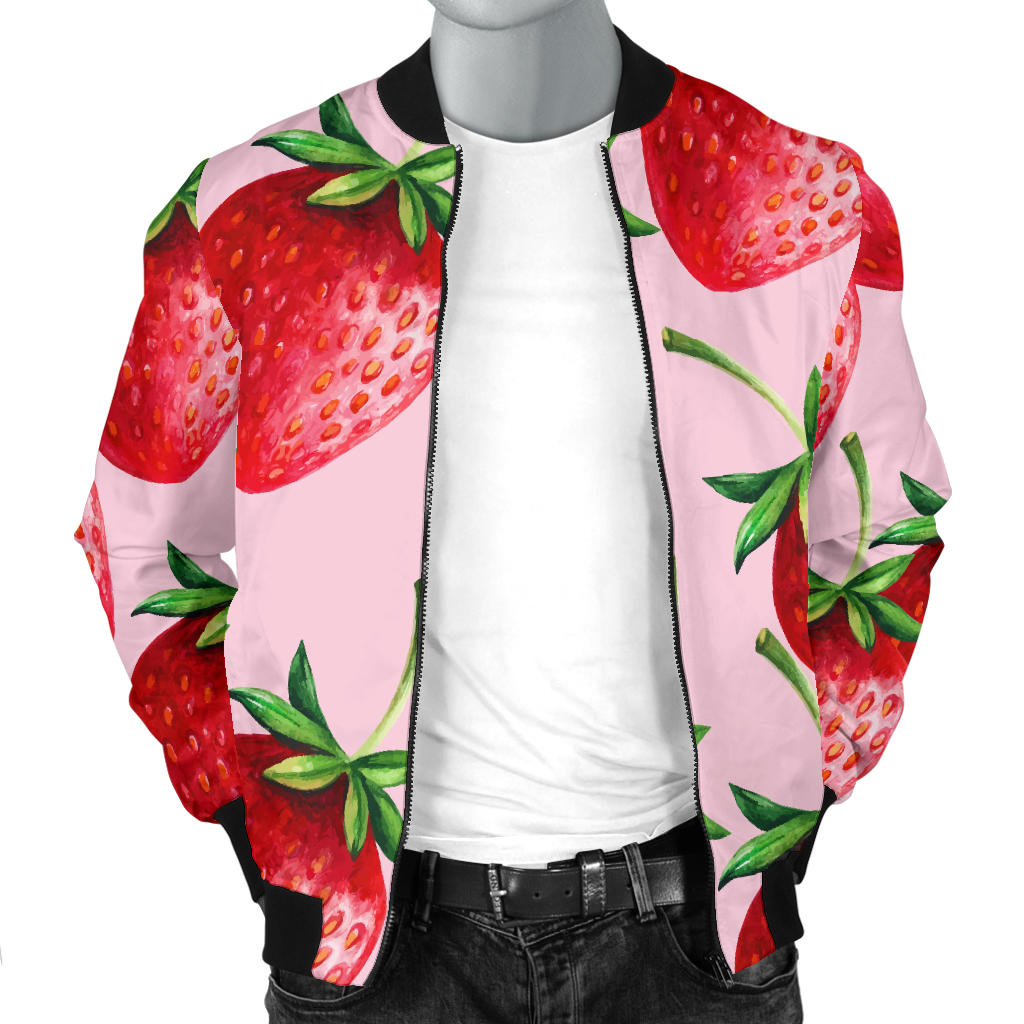 Strawberry Pattern Print Design SB03 Men Bomber Jacket