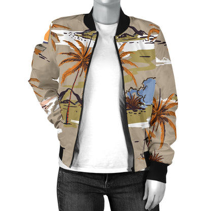 Pacific island Pattern Print Design A05 Women's Bomber Jacket