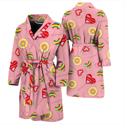 Lollipop Pattern Print Design LL05 Men Bathrobe
