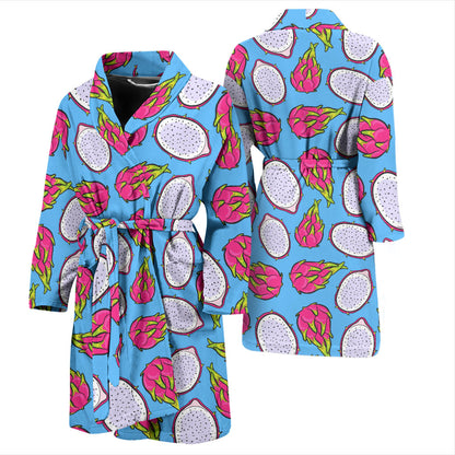 Dragonfruit Pattern Print Design DF04 Men Bathrobe