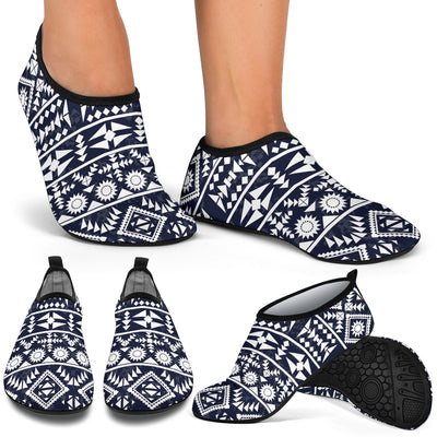 Blue White Tribal Aztec Aqua Water Shoes