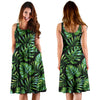 Palm Leaves Pattern Print Design PL013 Midi Dress