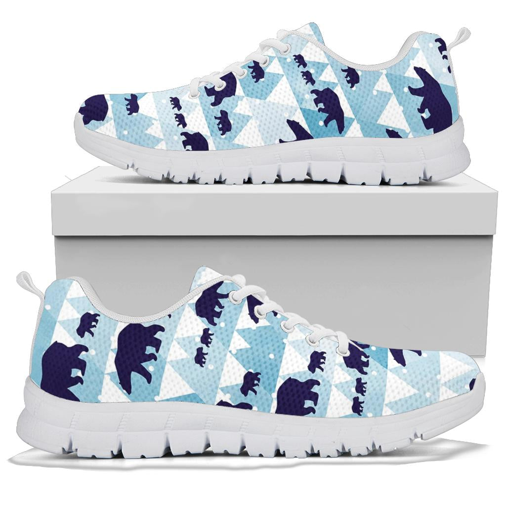 Bear Pattern Print Design BE01 Sneakers White Bottom Shoes