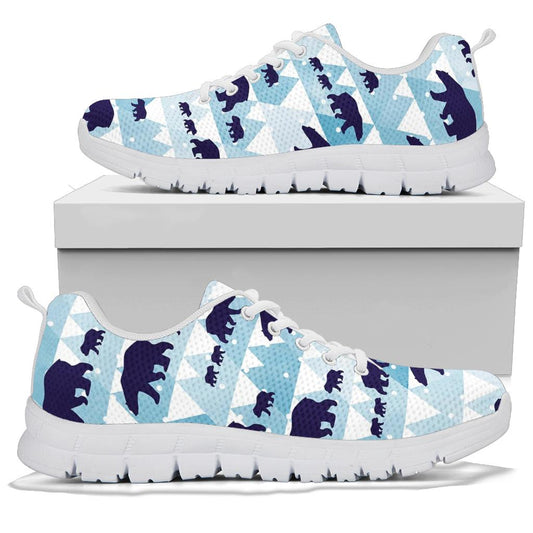 Bear Pattern Print Design BE01 Sneakers White Bottom Shoes