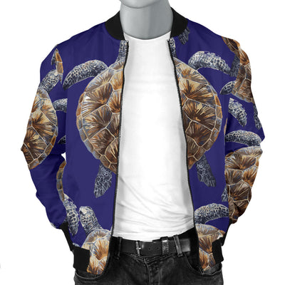 Sea Turtle Pattern Print Design T05 Men Bomber Jacket