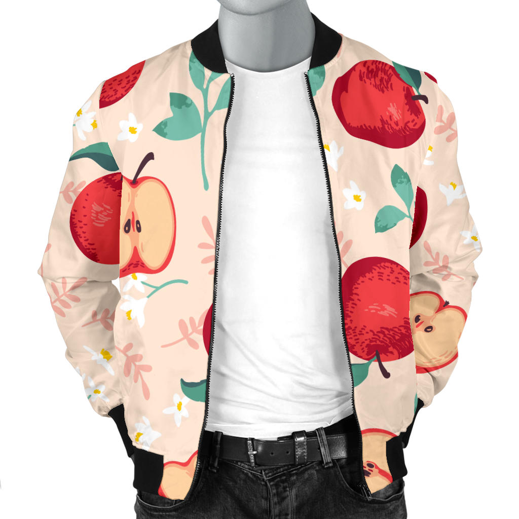 Apple Pattern Print Design AP06 Men Bomber Jacket