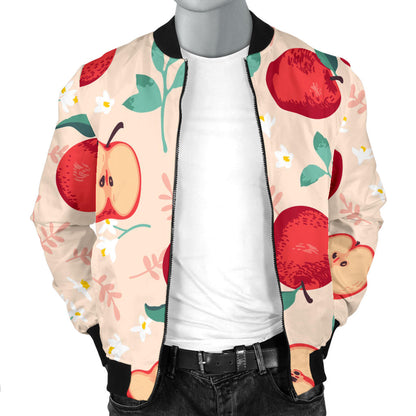Apple Pattern Print Design AP06 Men Bomber Jacket