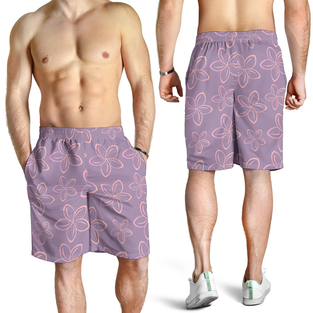 Plumeria Pattern Print Design A01 Mens Shorts