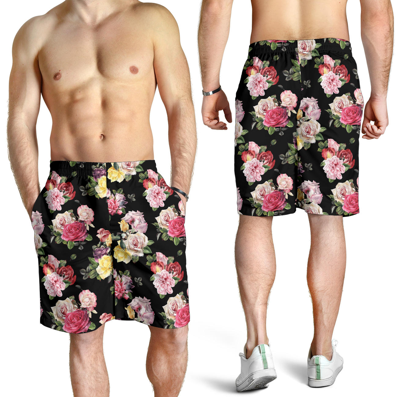 Rose Pattern Print Design RO010 Mens Shorts