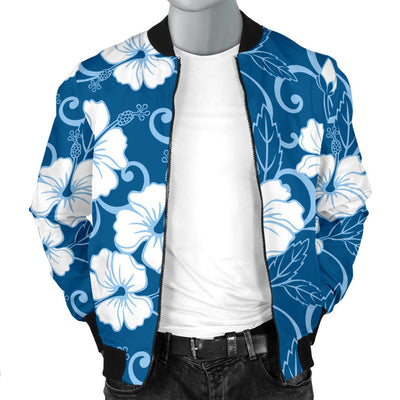 Hibiscus Pattern Print Design HB03 Men Bomber Jacket